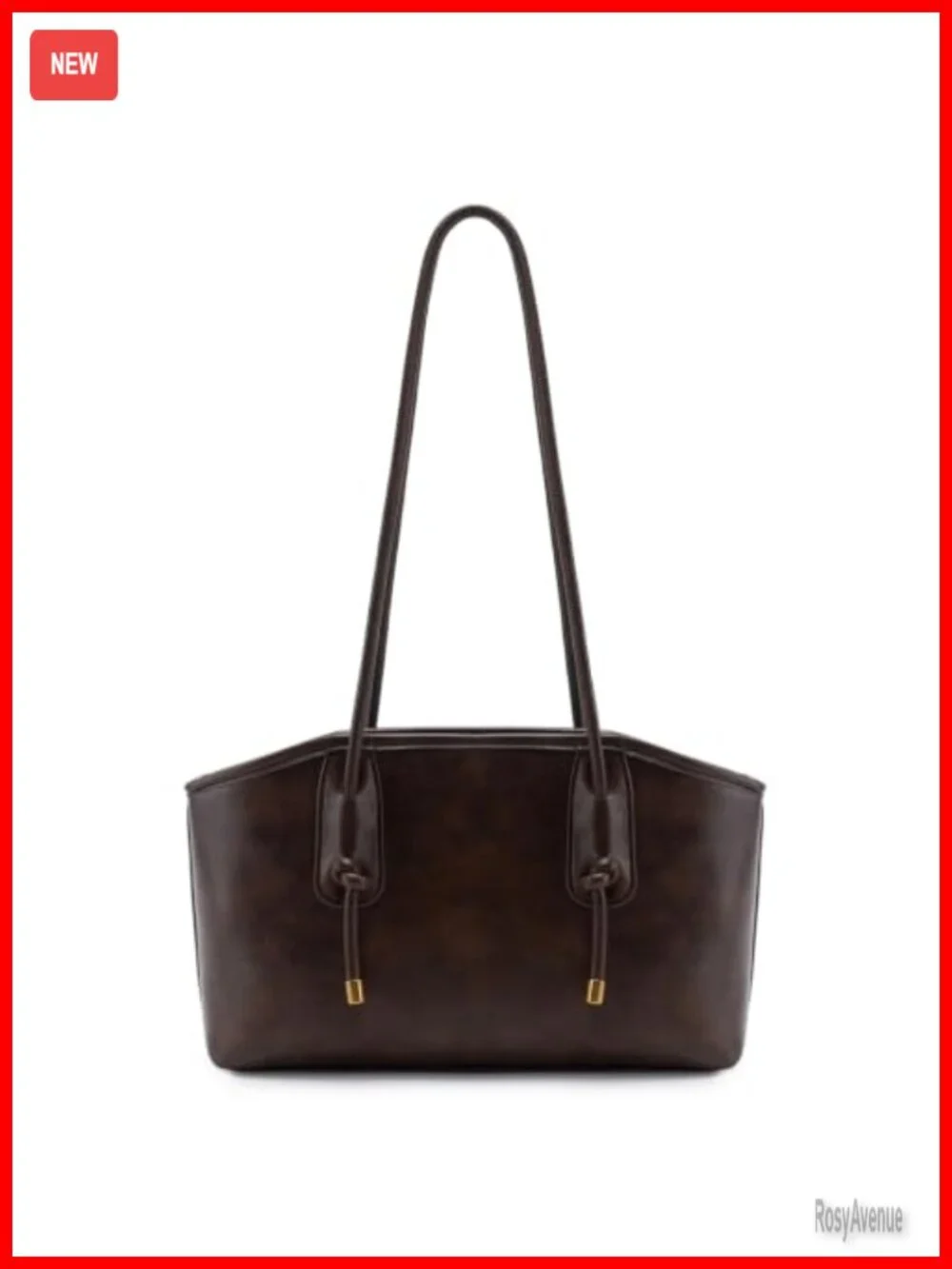 Vintage Faux Leather Hobo Handbag with Key Pendant - Spacious Shoulder Bag